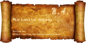 Murlasits Adony névjegykártya